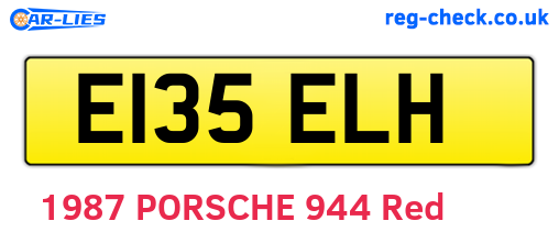 E135ELH are the vehicle registration plates.