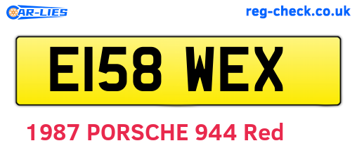 E158WEX are the vehicle registration plates.