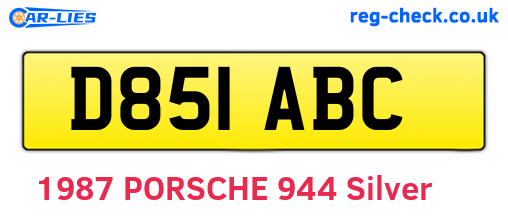 D851ABC are the vehicle registration plates.