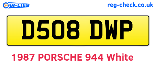 D508DWP are the vehicle registration plates.