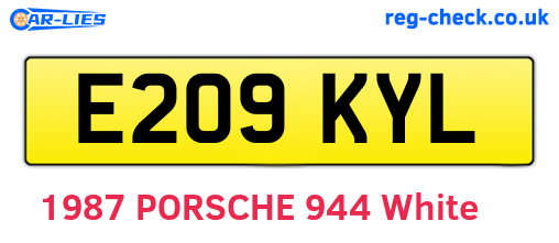 E209KYL are the vehicle registration plates.