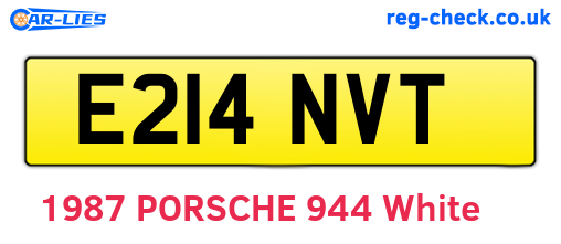 E214NVT are the vehicle registration plates.