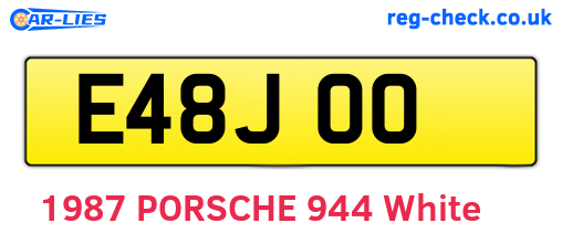 E48JOO are the vehicle registration plates.