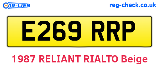E269RRP are the vehicle registration plates.