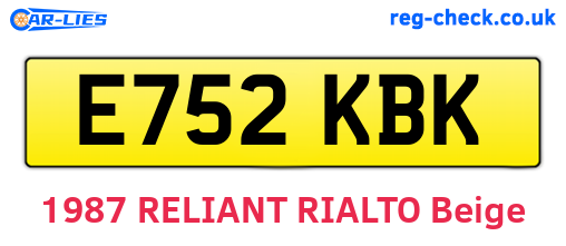 E752KBK are the vehicle registration plates.