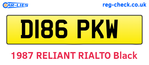 D186PKW are the vehicle registration plates.
