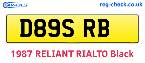 D89SRB are the vehicle registration plates.