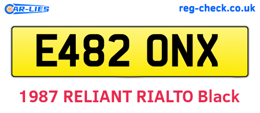E482ONX are the vehicle registration plates.