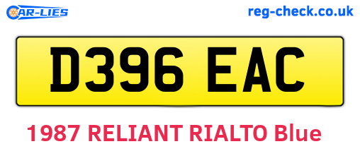 D396EAC are the vehicle registration plates.