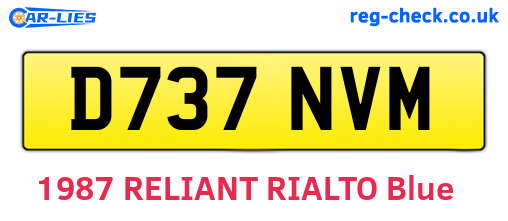 D737NVM are the vehicle registration plates.