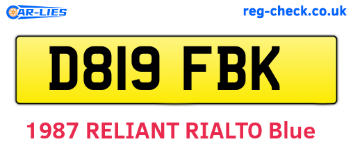 D819FBK are the vehicle registration plates.