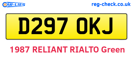 D297OKJ are the vehicle registration plates.