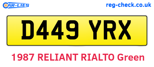 D449YRX are the vehicle registration plates.