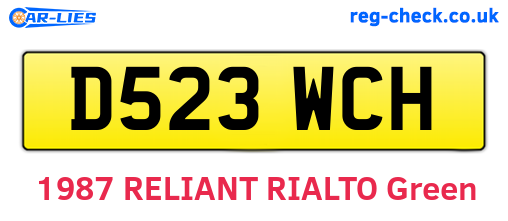 D523WCH are the vehicle registration plates.