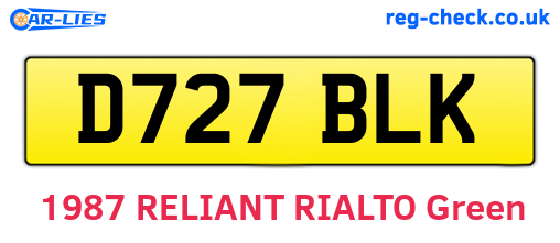 D727BLK are the vehicle registration plates.