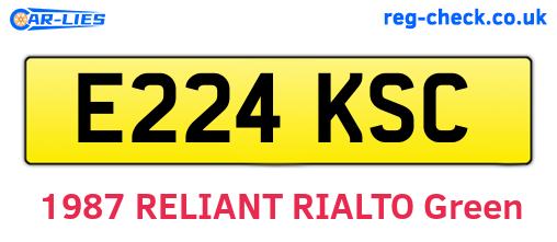E224KSC are the vehicle registration plates.