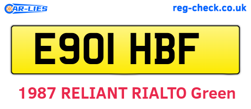 E901HBF are the vehicle registration plates.