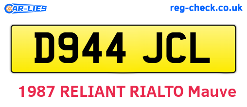 D944JCL are the vehicle registration plates.