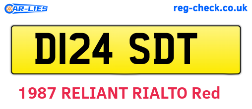 D124SDT are the vehicle registration plates.