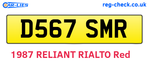 D567SMR are the vehicle registration plates.