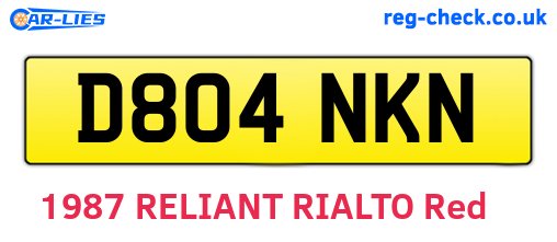 D804NKN are the vehicle registration plates.