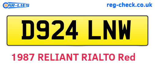 D924LNW are the vehicle registration plates.