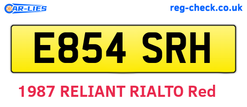 E854SRH are the vehicle registration plates.