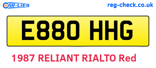 E880HHG are the vehicle registration plates.