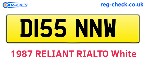 D155NNW are the vehicle registration plates.