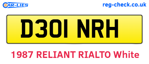 D301NRH are the vehicle registration plates.