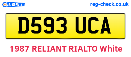 D593UCA are the vehicle registration plates.