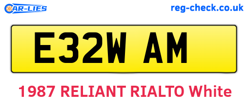 E32WAM are the vehicle registration plates.