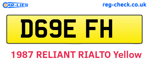 D69EFH are the vehicle registration plates.