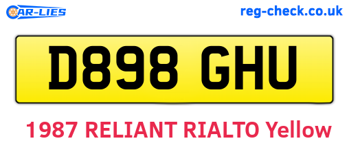 D898GHU are the vehicle registration plates.
