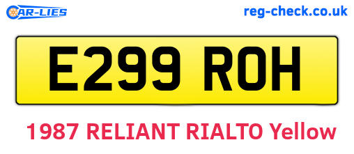 E299ROH are the vehicle registration plates.