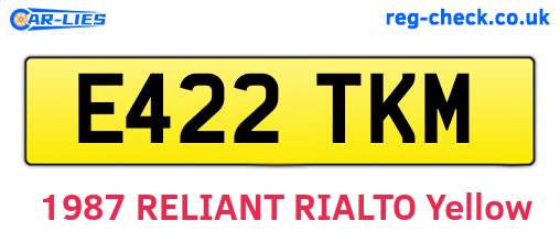 E422TKM are the vehicle registration plates.