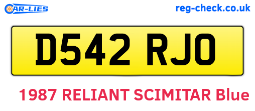 D542RJO are the vehicle registration plates.