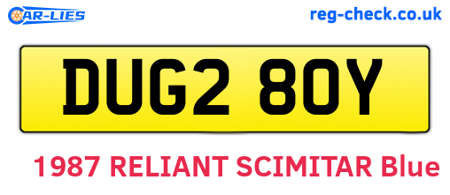 DUG280Y are the vehicle registration plates.