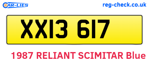 XXI3617 are the vehicle registration plates.