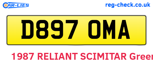 D897OMA are the vehicle registration plates.
