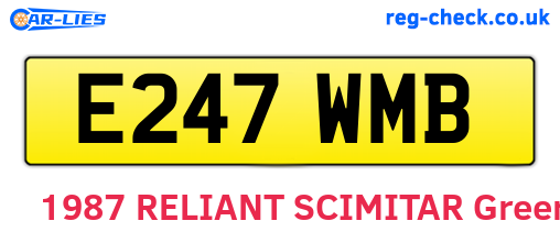 E247WMB are the vehicle registration plates.