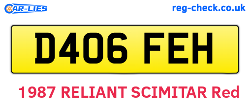 D406FEH are the vehicle registration plates.