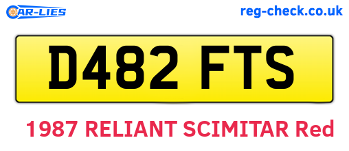 D482FTS are the vehicle registration plates.
