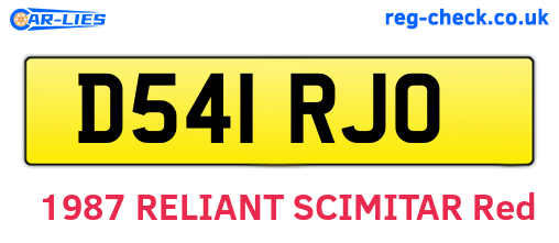 D541RJO are the vehicle registration plates.