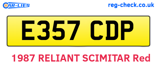 E357CDP are the vehicle registration plates.