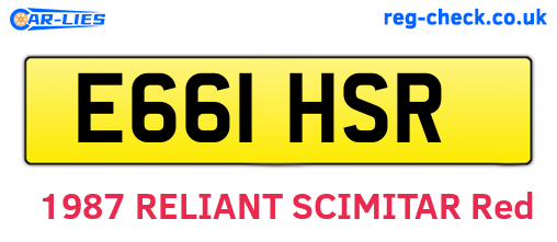 E661HSR are the vehicle registration plates.