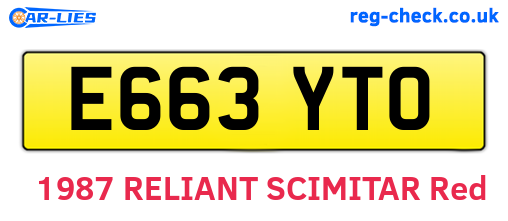 E663YTO are the vehicle registration plates.