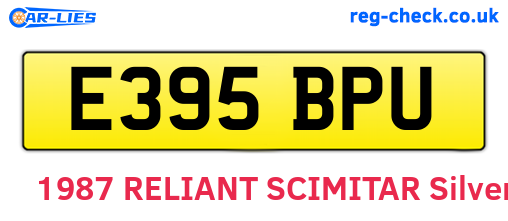 E395BPU are the vehicle registration plates.