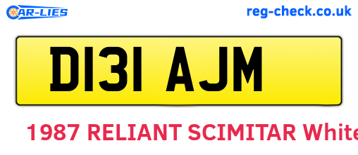 D131AJM are the vehicle registration plates.