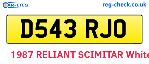D543RJO are the vehicle registration plates.